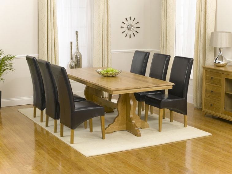 Tavira Oak Dining Table - 180cm and 6 Rochelle