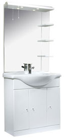 Tavistock Meridian 800mm White Unit with Basin and Mirror