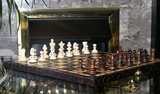 Taya B Brand New Hand crafted Wooden Olympic Chess Set 36 cm x 36 cm