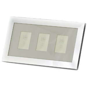 Silver Plated Triple Collage Photo Frame