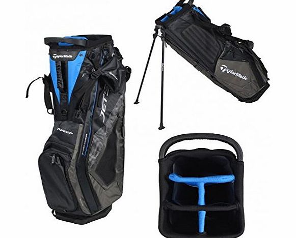 TaylorMade 2014 TaylorMade JetSpeed Stand Bag Carry Golf Bag 5-Way Divider Grey/Black/Blue