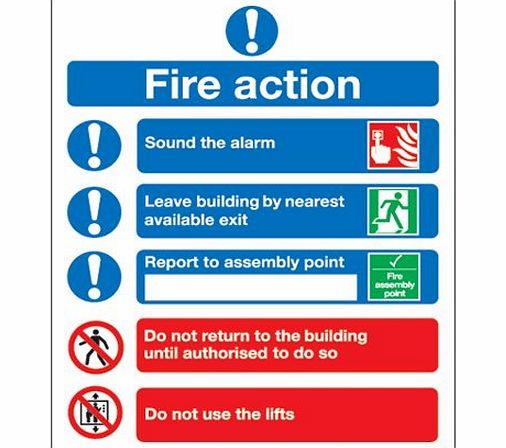 TBS A5 Fire Action Symbol Safety Sign