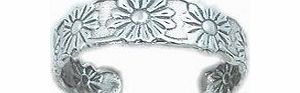 TC-Accessories 925 Sterling Silver adjustable Toe Ring Daisy Flower Design