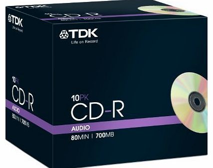 TDK 10 Jewel Cased TDK CD-R Writeable for Audio Recorders