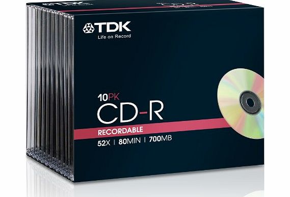 tdk CD-R 52X 10 Pack ( TDK CDR 10Pk JC )