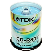 TDK CD-R 52X 80MIN 700MB CAKEBOX 100 PACK
