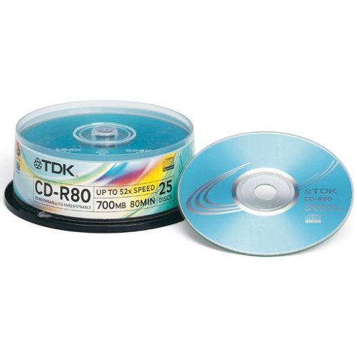 TDK CD-R 80min x 25 Cake Box