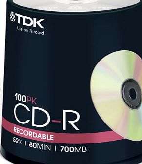 TDK CD-R Cake 100 Pack ( TDK CDR 100Pk CB )