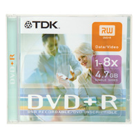 TDK DVD R 16X 4.7GB IN JEWEL CASE(RE)