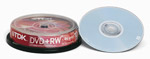 TDK DVD RW and DVD-RW 10-Cakes ( TDK DVD RW 10pk CB )