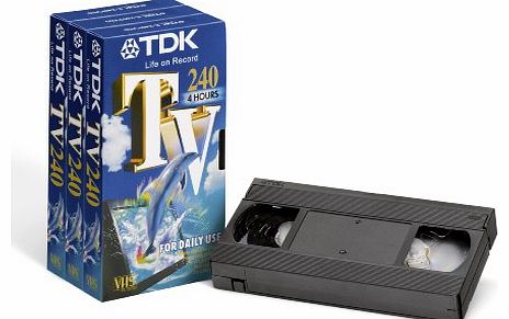 E240 VHS Blank Tapes (3 Pack)