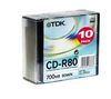 TDK Pack of x10 CD-R Slim - 80 min - 700 Mo - 52x
