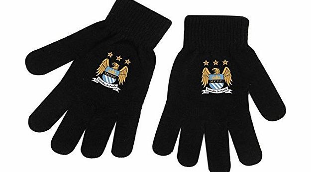 Team Kids Children Knit Gloves Junior Football Club Fan Clothing Accessory Warm Man City Junior