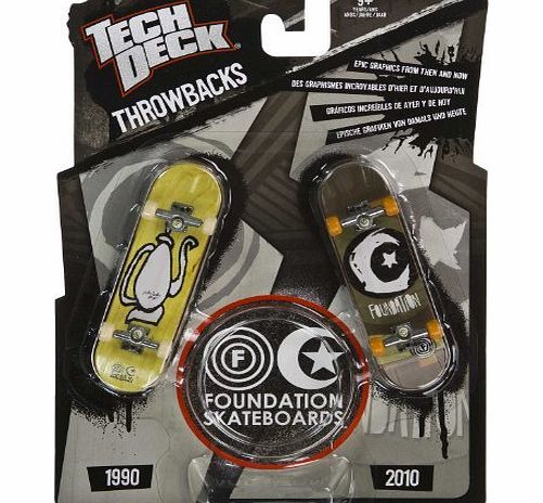 Tech Deck Foundation Skateboards: Tech Deck Throwbacks 2-Finger Skateboards Pack