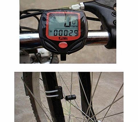  Multi Function Waterproof LCD Bike Bicycle Cycle Computer Odometer Speedometer Counter (Black)