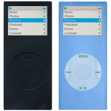 New iPod Nano 2G Silicon Skin (Black- Blue)