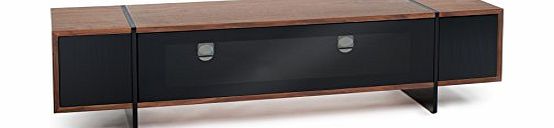 Techlink  Edge ED160W Walnut Real Wood Veneer with Infrared Friendly Black Glass Stand for TVs Upto 80 inch