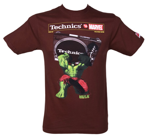 Technics vs Marvel Mens Incredible Hulk Smashing Decks Brown