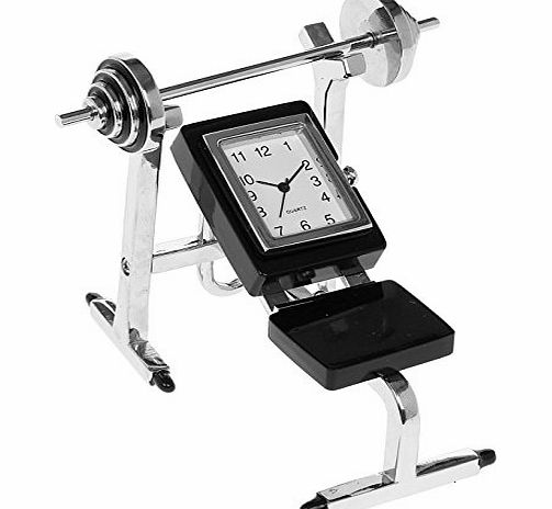 Techno Miniature Novelty Quartz Movement Gym Weight Lifting Bench Clock - A Fantastic Gift For Any Fitness Fanatic (0125)