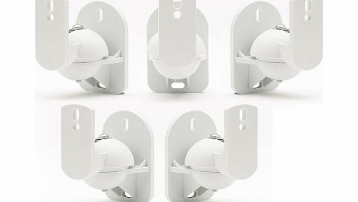 Technology Solutions TechSol 5 Pack of White Universal Speaker Wall Mount brackets