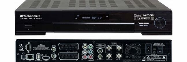 Technomate TM 7102 HD T2 Super USB PVR Satellite Receiver, Black