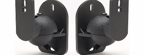TechSol 2 Pack of Black Universal Speaker Wall Mount brackets