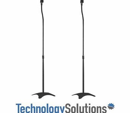 TechSol Black Universal Surround Sound Speaker Stands fit Sony, Samsung , LG , Panasonic Systems