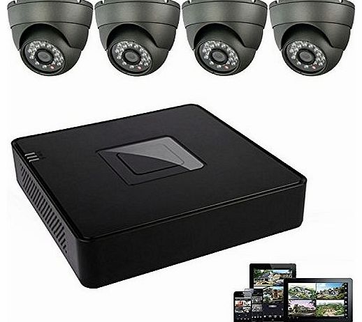 TechVision 4x 700 TVL CMOS CCTV Outdoor Cameras 4 Ch VU 416 DVR System Hard Drive Complete Kit 500 GB HDD