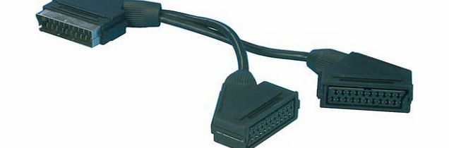 TechWareGames 0.3m 2 WAY SCART LEAD ADAPTOR EXTENSION JOINER SPLITTER CABLE TV CABLE VIDEO DVD