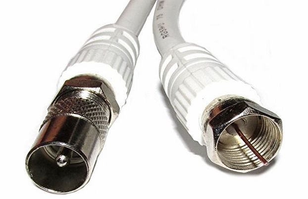 1.5M Metre TV Aerial Coax Cable Lead Male to F Satellite Connector Plug Coaxial