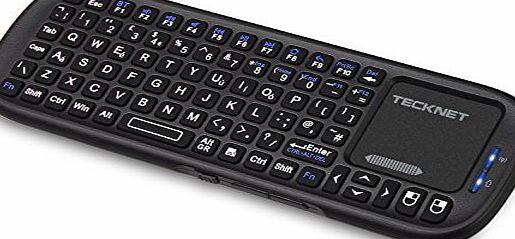 TeckNet X340 Mini Bluetooth Wireless Handheld Keyboard with Touchpad Mouse and LED for Mac / New iPad / Google Android TV / PC / iPhone / Android 3.0 Tablet
