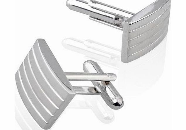 tecleader Pair Silver Pure Metal Cufflinks Cuff Links Mens Dress
