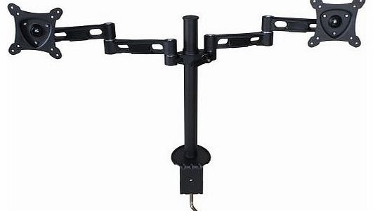 Dual LCD Monitor Stand Swivel Arm & Desk Clamp Twin LCD Monitors TVs on one Table double