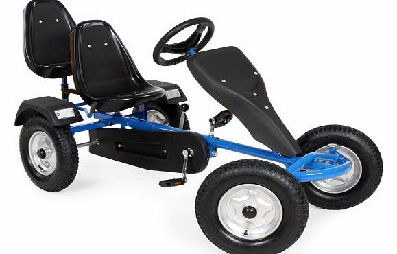 Go-kart Gokart Go Kart Pedal 2 Seater Outdoor Toy Racing Fun Kart blue