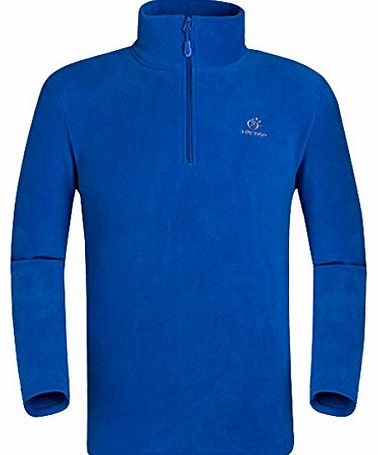 Tectop Men Fleece Pullover Sweatshirt Up Half Zip Fleece Jacket Size XL - Blue