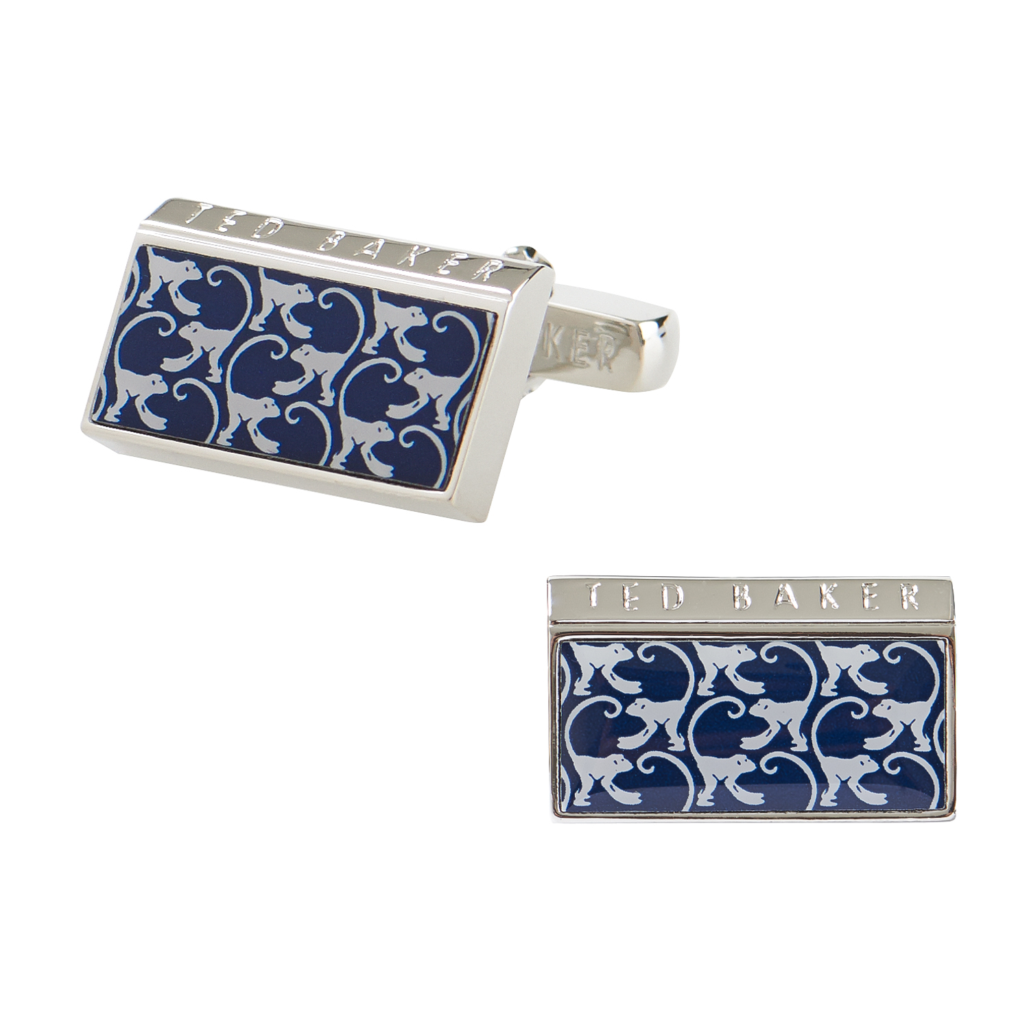 Ted Baker Blue Monkey Print Cufflinks