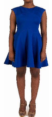Baker Electric Blue Paneled Skater Dress