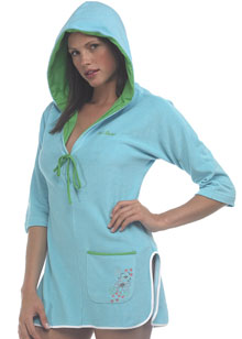 Embroidered Towelling mini robe