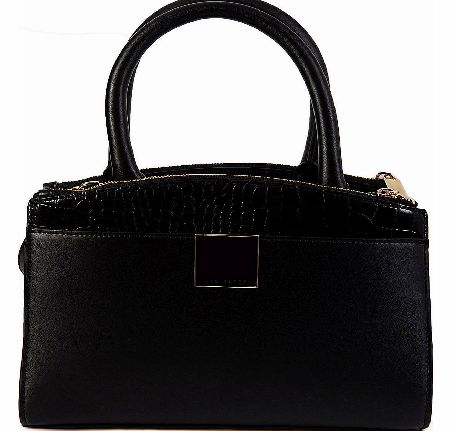 Baker Enamel Square Tote Bag Black