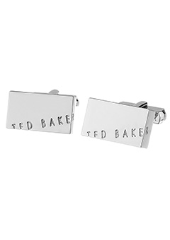 Ted Baker Grey Metal logo Cufflinks