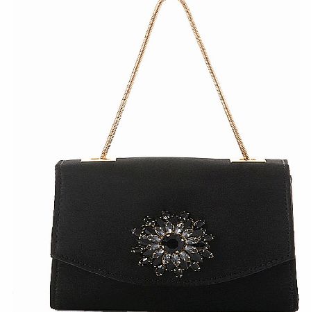 Ted Baker Lilita Gem Brooch Clutch Black