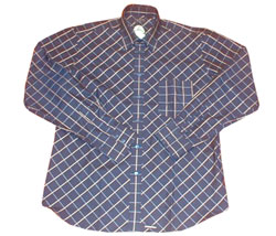 Long sleeved bias cut check shirt