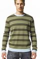 mens crew neck striped pullover