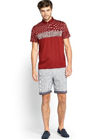 Ted Baker Mens Short Sleeved Panelled Jacquard