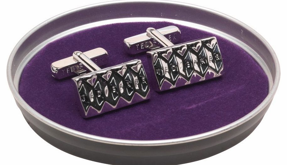 Ted Baker Mens Textured Cufflinks Grey