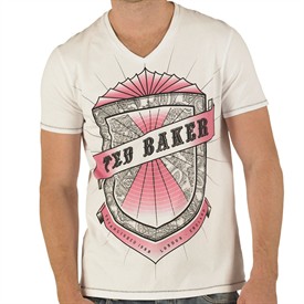 Ted Baker Mens Vittal Shield Print T-Shirt White