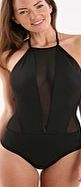 Ted Baker Mesh Mech High Neck Swimsuit - Black