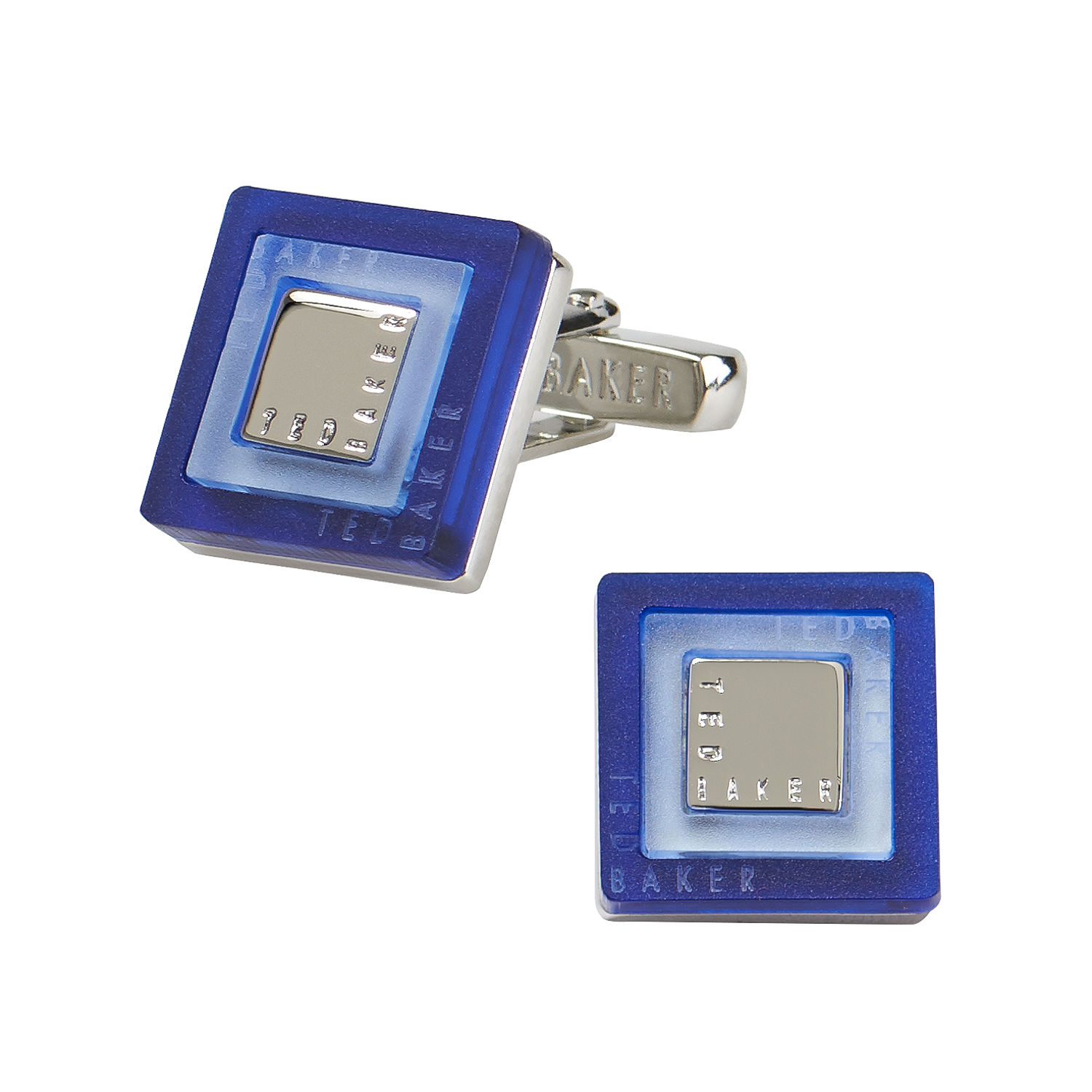 Ted Baker Petrol Blue Etched Cufflinks