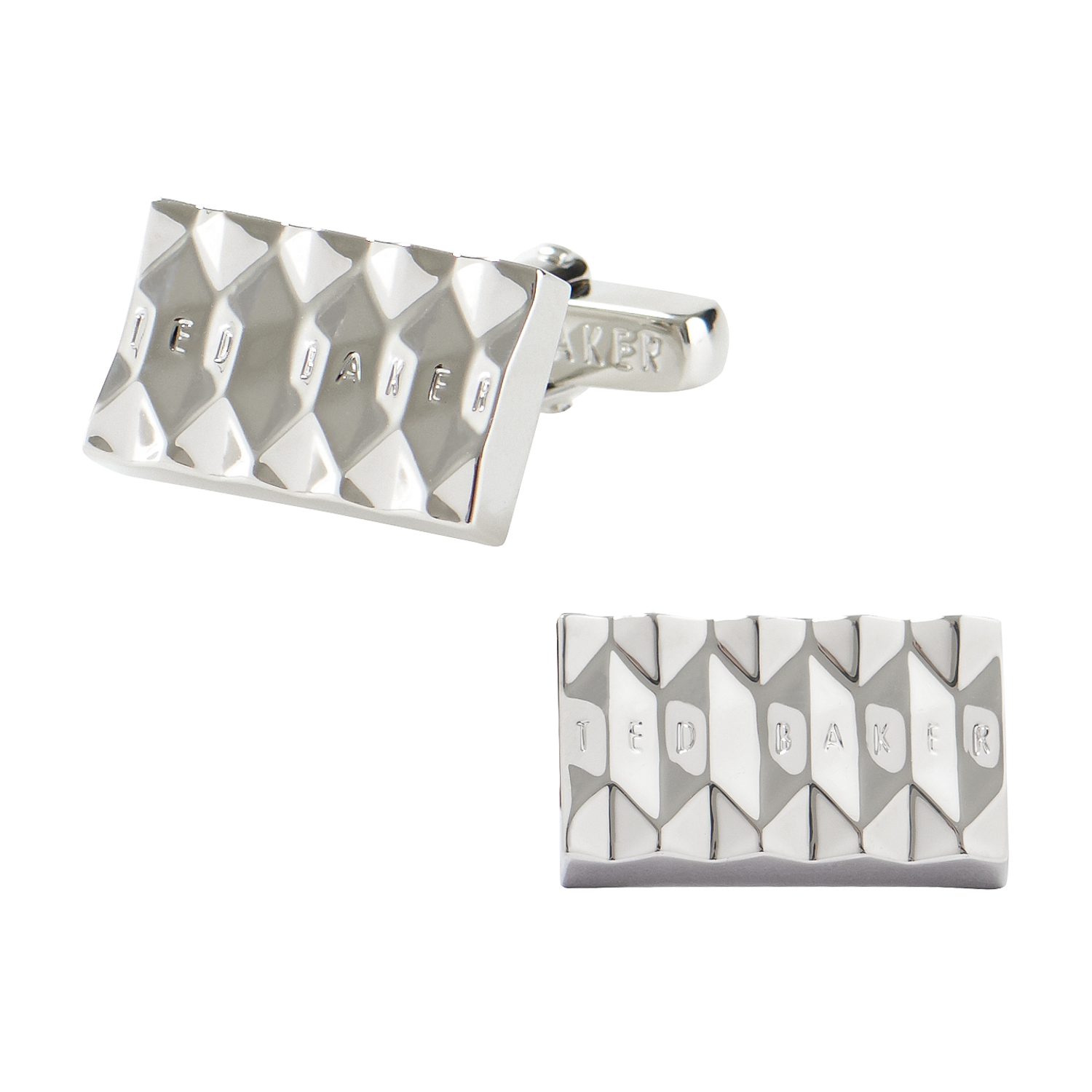 Ted Baker Purple Textured Rectangle Cufflinks