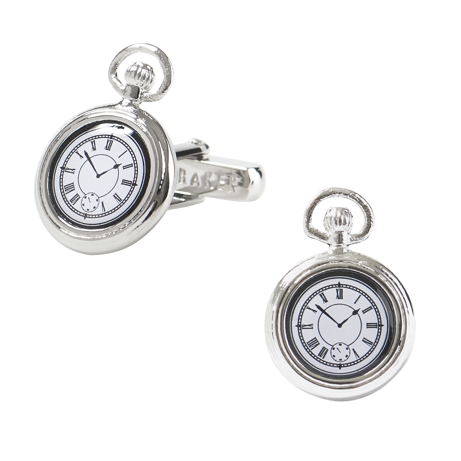 Ted Baker Silver Clock Print Cufflinks